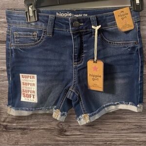 Hippie Girl Midi Jean Shorts Regular Rise‎ Super Soft Stretch Adjustable Waist